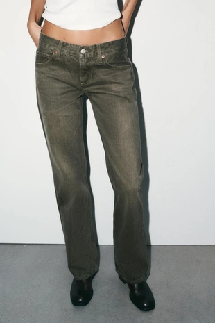 Джинсы TRF WIDE-LEG с низкой посадкой