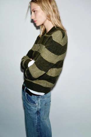 Кардиган в полоску- Заказать в России