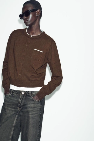 Комбинированный кардиган- Заказать в России