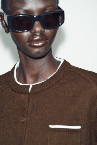 Комбинированный кардиган- Заказать в России