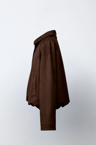 Бомбер из искусственной замши