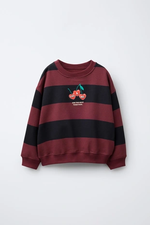 Толстовка в полоску с вишнями- Заказать в России