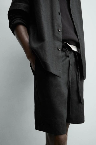 Шорты RELAXED FIT из 100% льна- Заказать в России