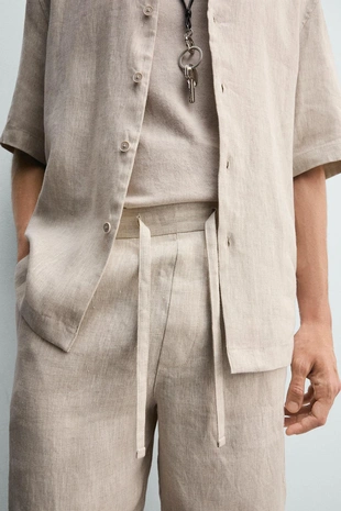 Шорты RELAXED FIT из 100% льна- Заказать в России