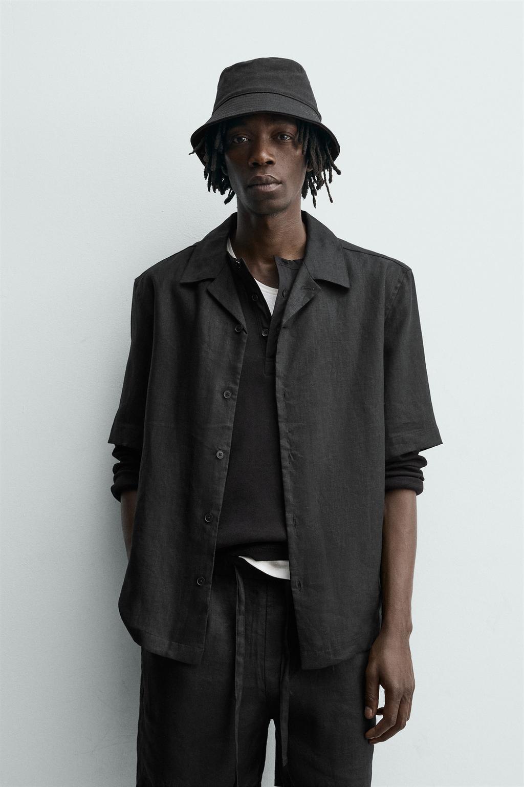 РУБАШКА СВОБОДНОГО КРОЯ ИЗ 100% ЛЬНА