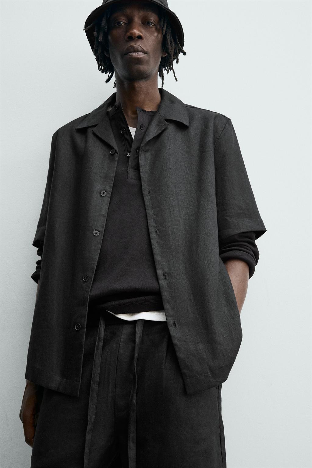 РУБАШКА СВОБОДНОГО КРОЯ ИЗ 100% ЛЬНА