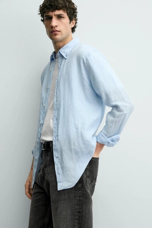 Рубашка REGULAR FIT из 100% льна- Заказать в России