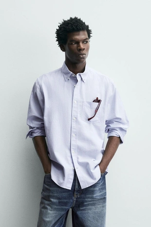 Рубашка оксворд с текстурой