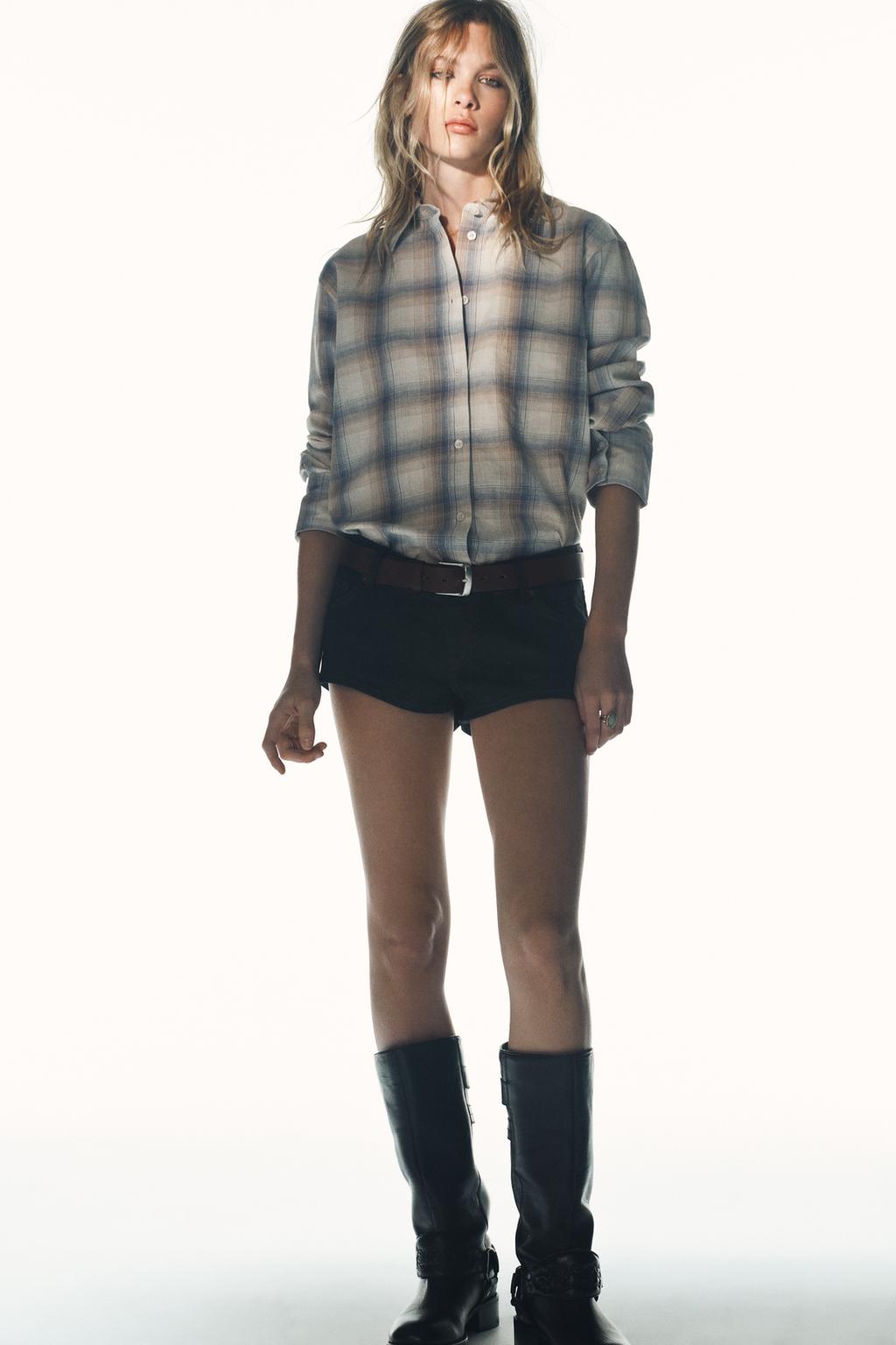 МИНИ-ШОРТЫ TRF ИЗ ДЕНИМА С ВЫСОКОЙ ПОСАДКОЙ