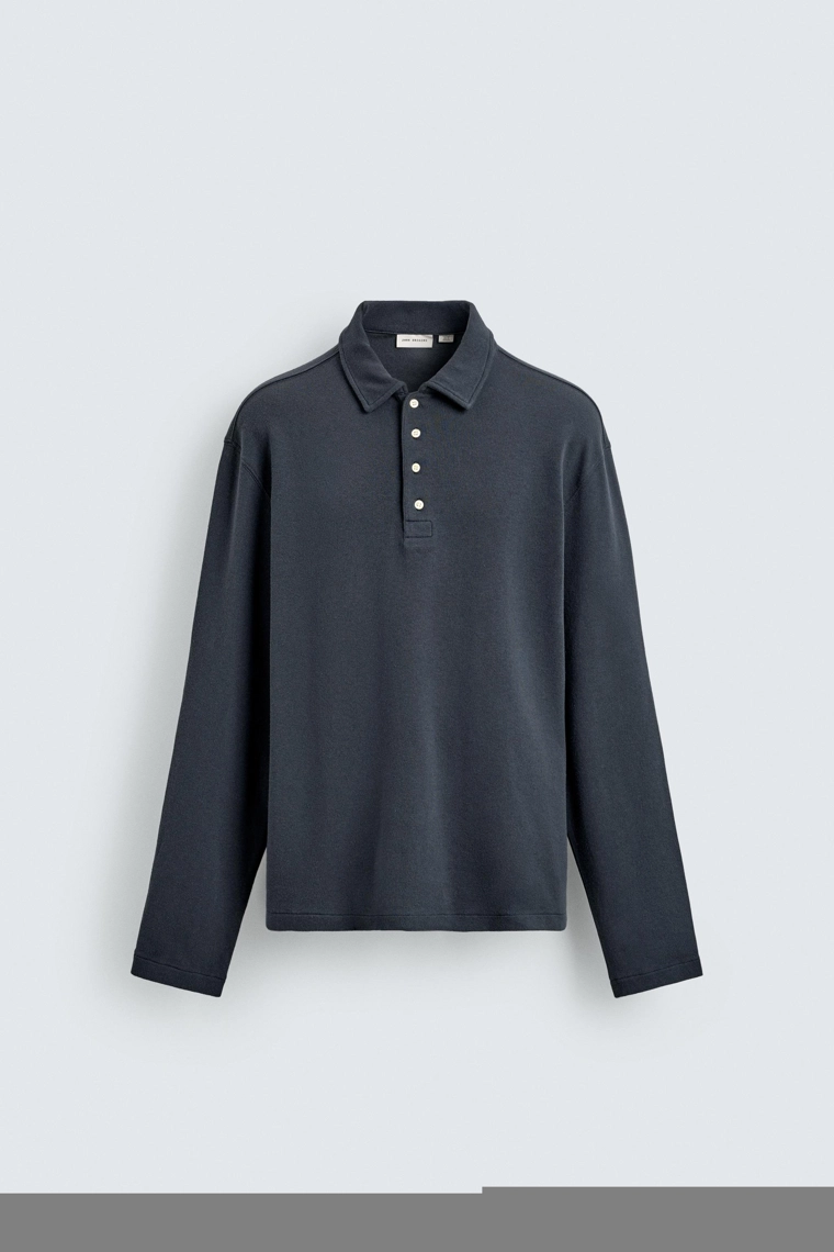 Поло с текстурой «под бархат» из коллекции origins