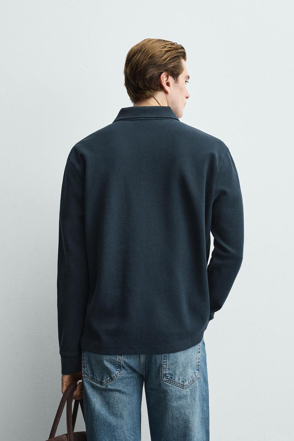 ПОЛО В ПОЛОСКУ ИЗ РЕЛЬЕФНОГО ТРИКОТАЖА