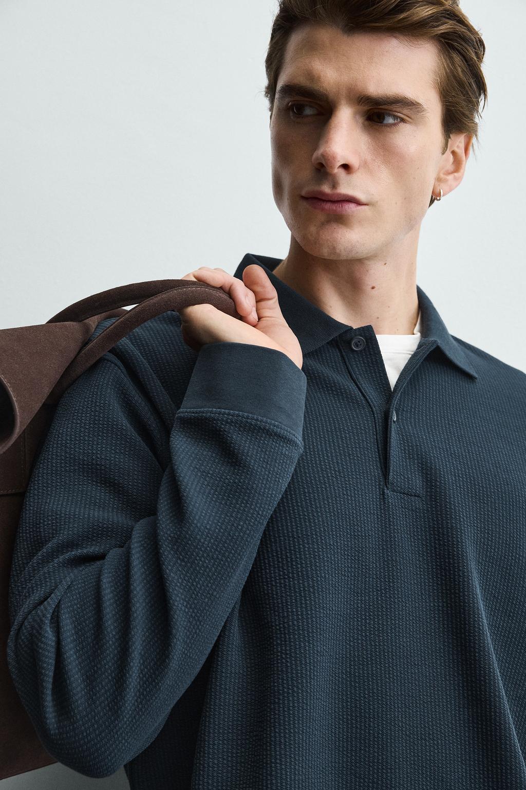 ПОЛО В ПОЛОСКУ ИЗ РЕЛЬЕФНОГО ТРИКОТАЖА