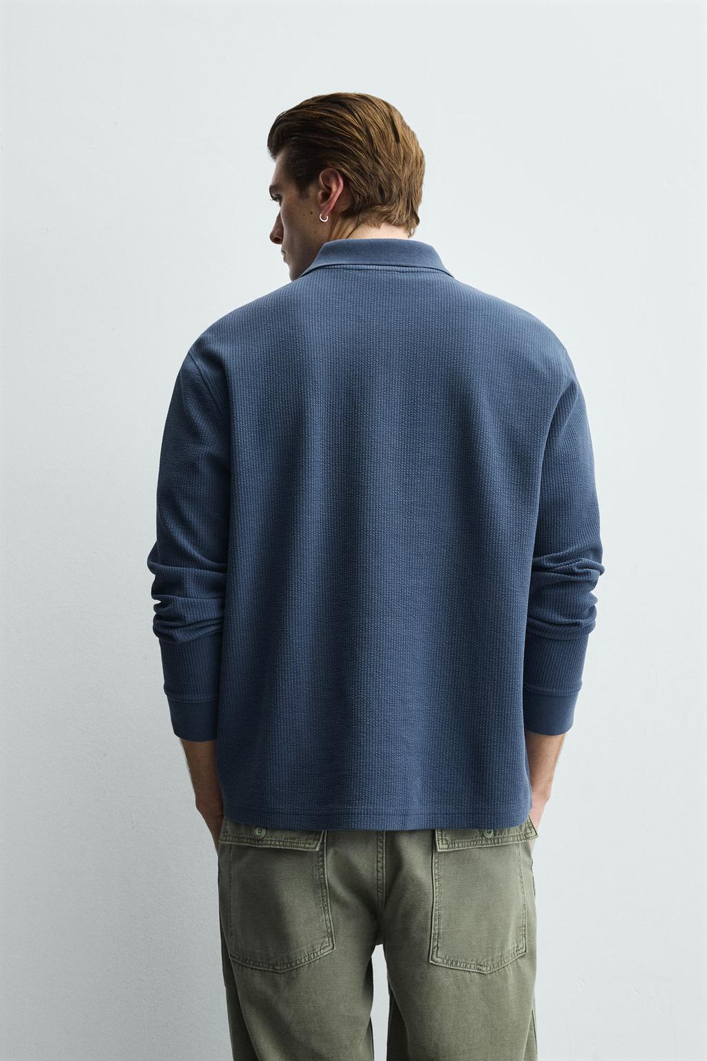 ПОЛО В ПОЛОСКУ ИЗ РЕЛЬЕФНОГО ТРИКОТАЖА