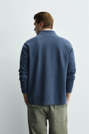 Поло в полоску из рельефного трикотажа- Заказать в России