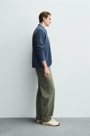 Поло в полоску из рельефного трикотажа- Заказать в России