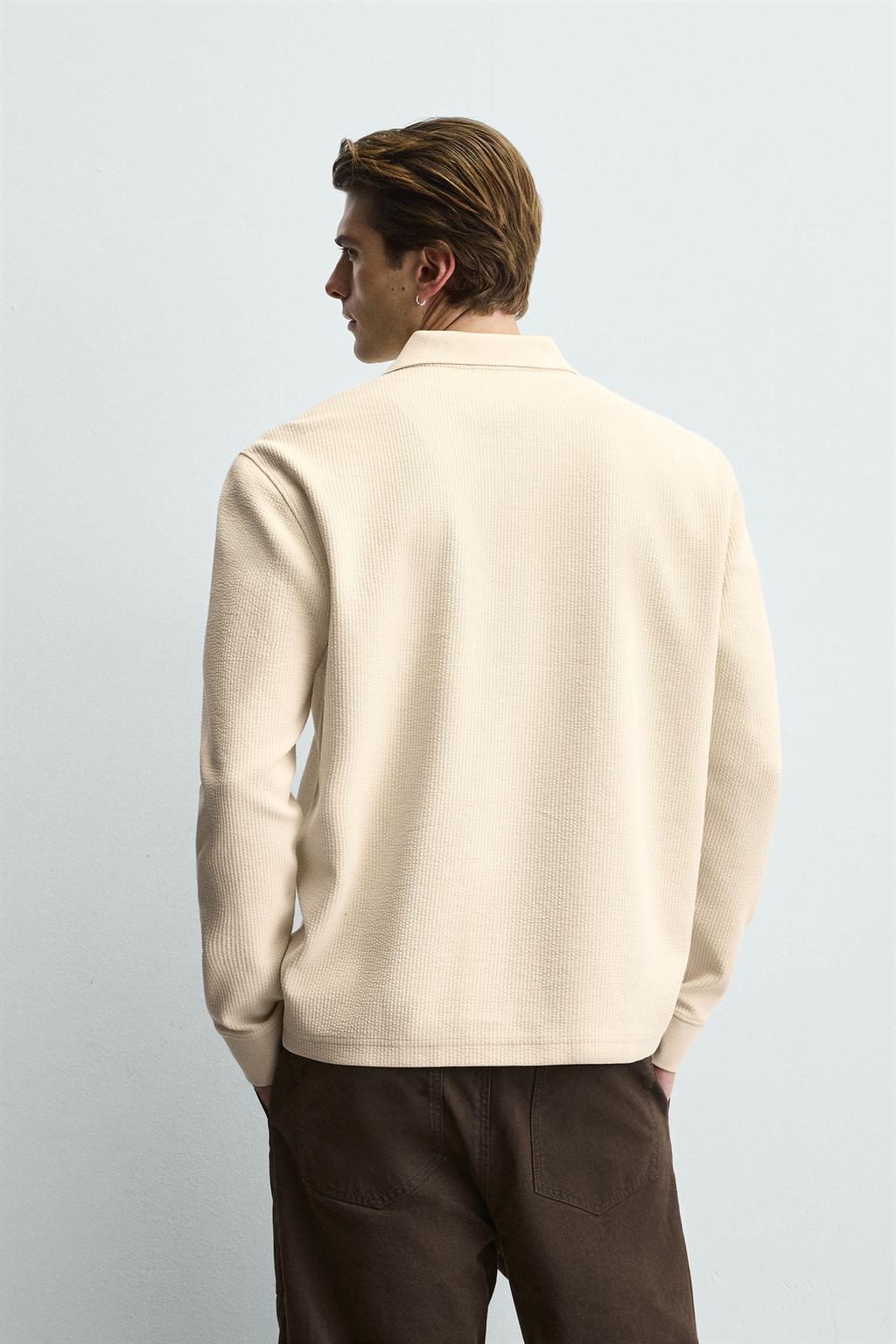 ПОЛО В ПОЛОСКУ С РЕЛЬЕФНОЙ ТЕКСТУРОЙ