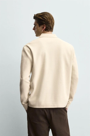 Поло в полоску с рельефной текстурой