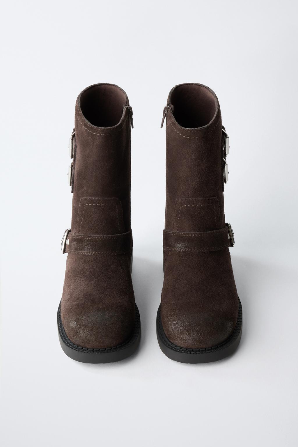 КОЖАНЫЕ БОТИНКИ С ПРЯЖКАМИ