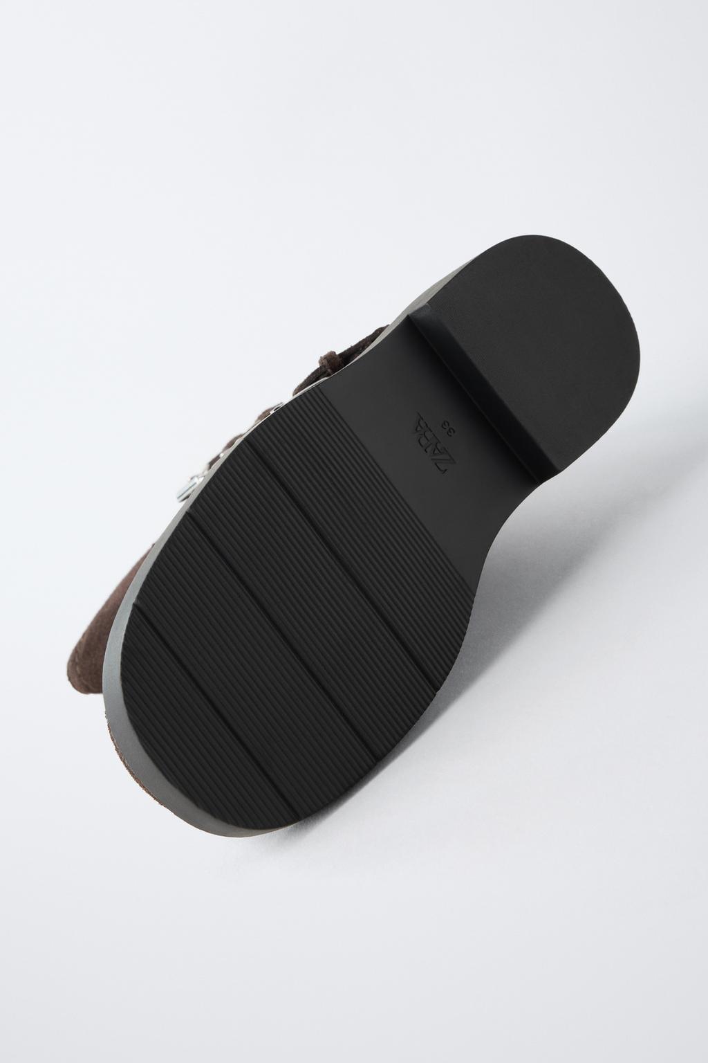 КОЖАНЫЕ БОТИНКИ С ПРЯЖКАМИ