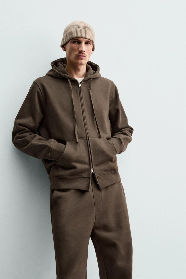 Толстовка с молнией и капюшоном тяжелого веса из коллекции origins