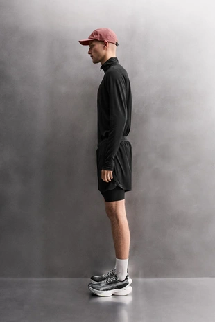 Толстовка с воротником на молнии и комбинированным карманом- Заказать в России