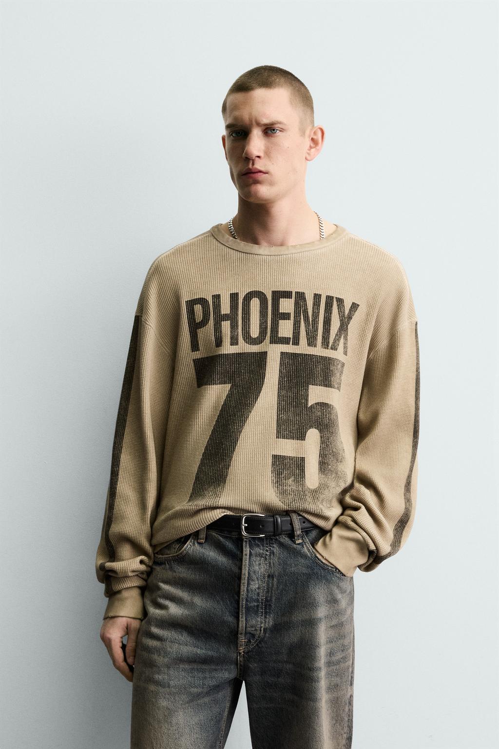 ТОЛСТОВКА С ВАФЕЛЬНОЙ СТРУКТУРОЙ И ПРИНТОМ