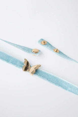 Набор из двух бархатных чокеров «бабочка-фея»- Заказать в России