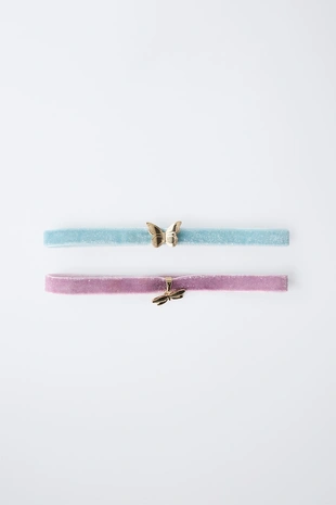 Набор из двух бархатных чокеров «бабочка-фея»- Заказать в России