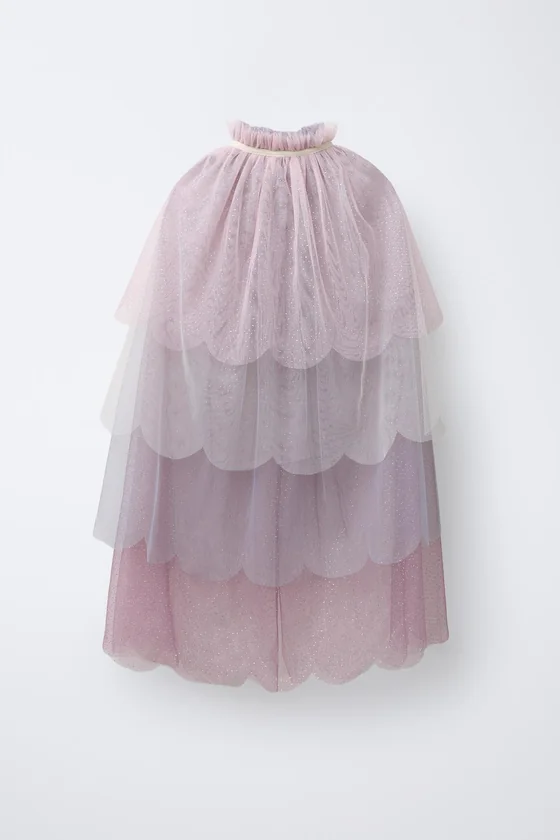 НАКИДКА ИЗ ТЮЛЯ С БЛЕСТКАМИ КОСТЮМ «ФЕЯ-БАБОЧКА»
