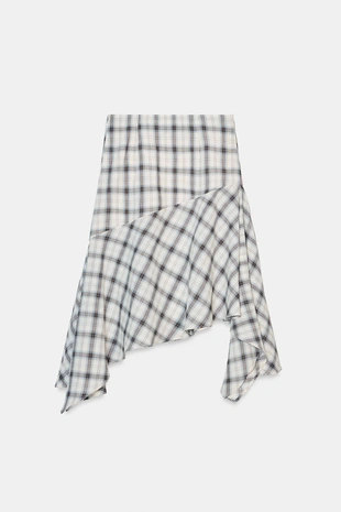 Юбка в клетку асимметричного кроя- Заказать в России