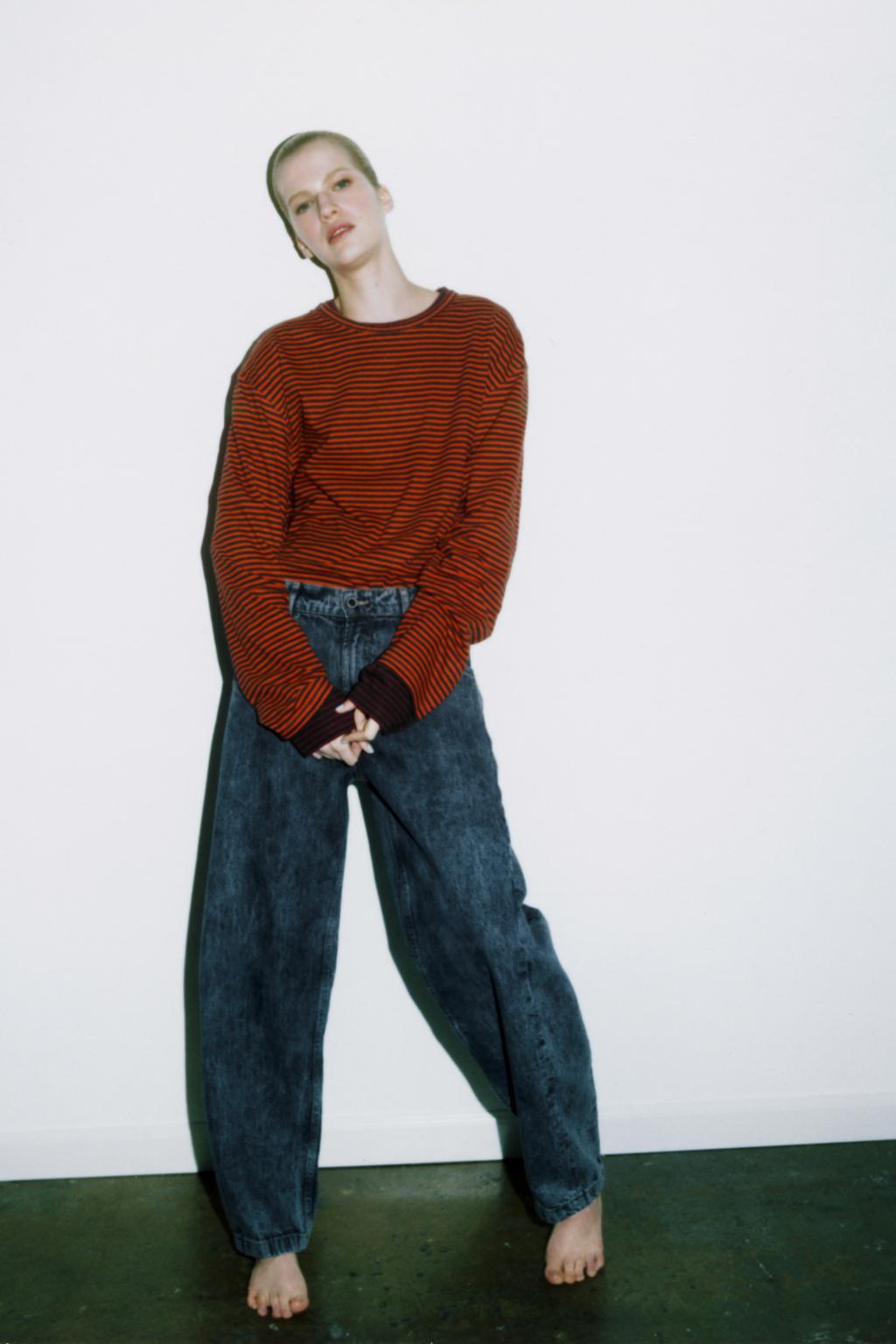 ФУТБОЛКА ИЗ ХЛОПКА И ЛЬНА В ПОЛОСКУ