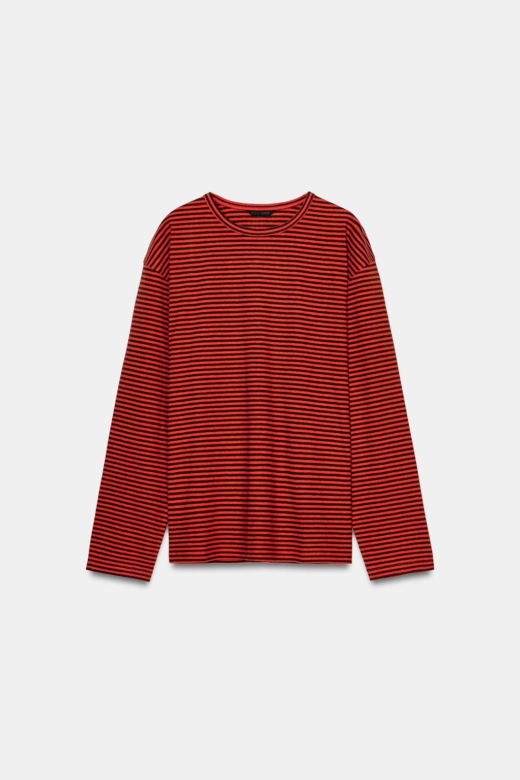 ФУТБОЛКА ИЗ ХЛОПКА И ЛЬНА В ПОЛОСКУ