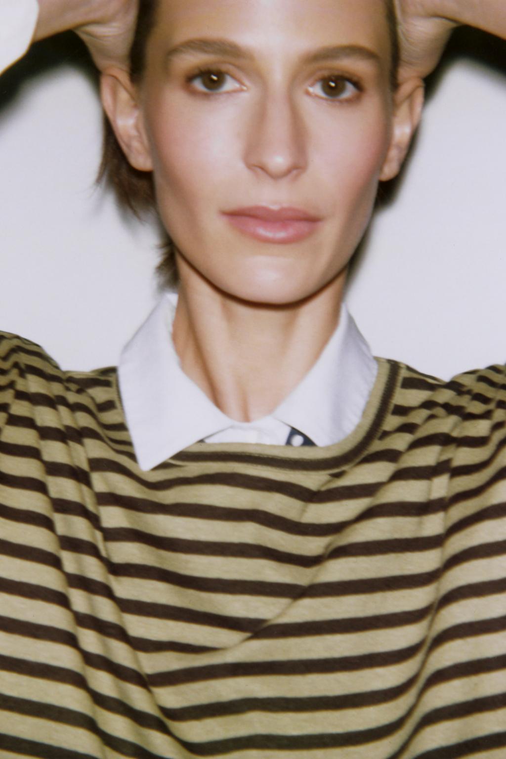 ФУТБОЛКА В ПОЛОСКУ ИЗ ХЛОПКА И ЛЬНА