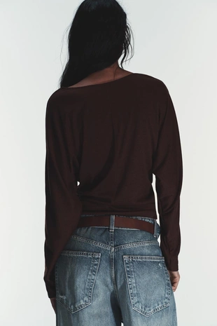 Футболка с боковой драпировкой