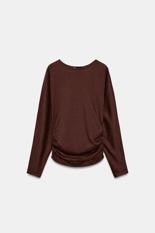 Футболка с боковой драпировкой- Заказать в России