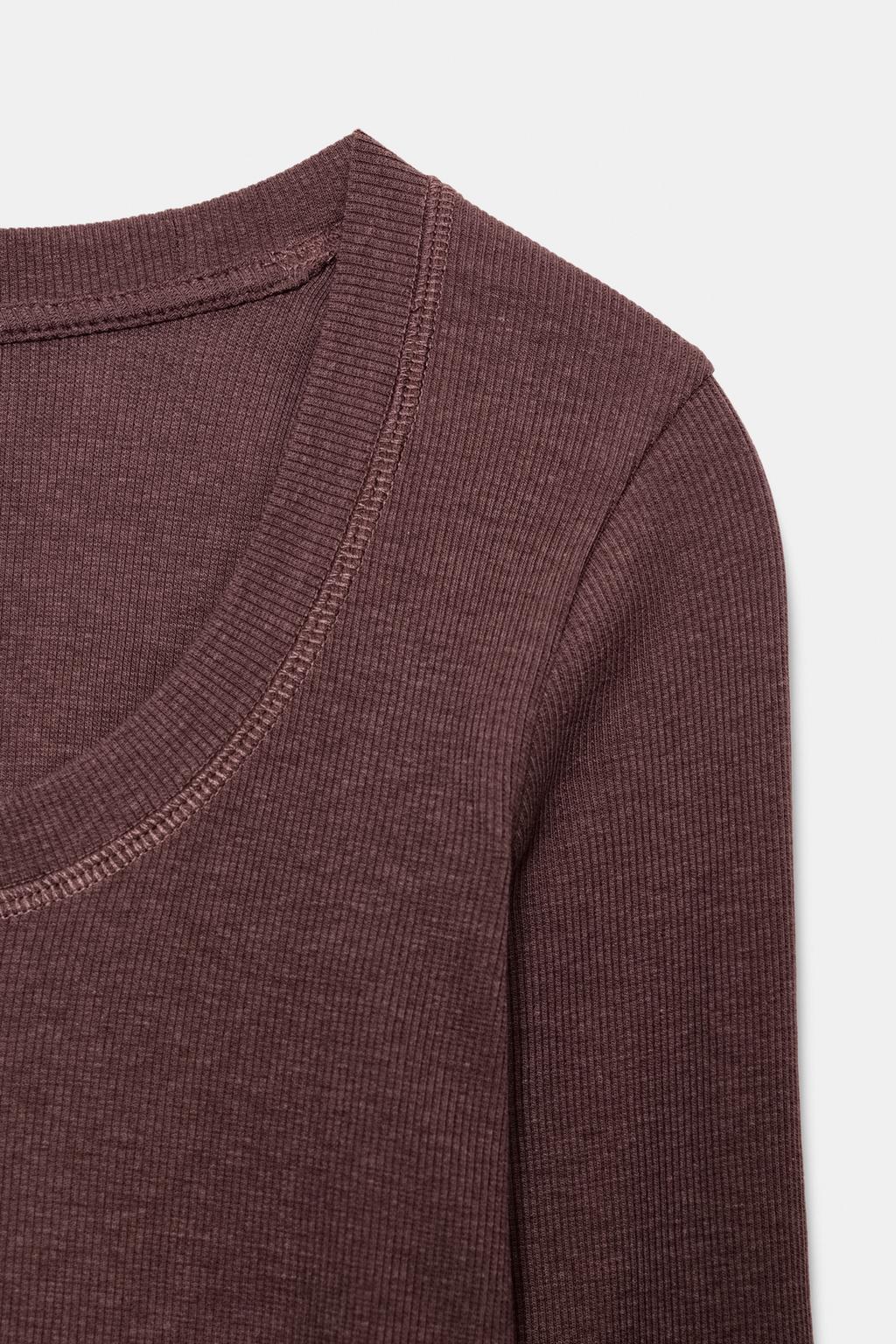 ФУТБОЛКА В РУБЧИК С ДЛИННЫМИ РУКАВАМИ