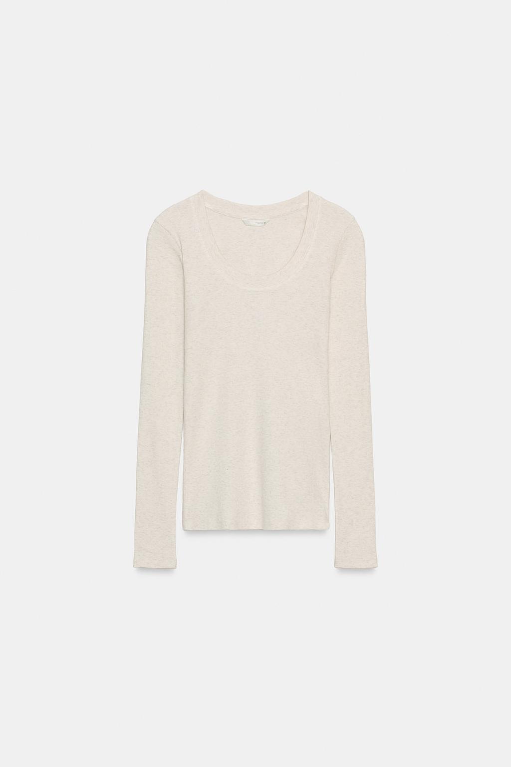 ФУТБОЛКА В РУБЧИК С ДЛИННЫМИ РУКАВАМИ