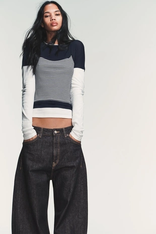 Футболка с эффектом тройной полоски- Заказать в России