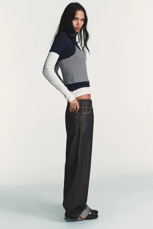 Футболка с эффектом тройной полоски- Заказать в России