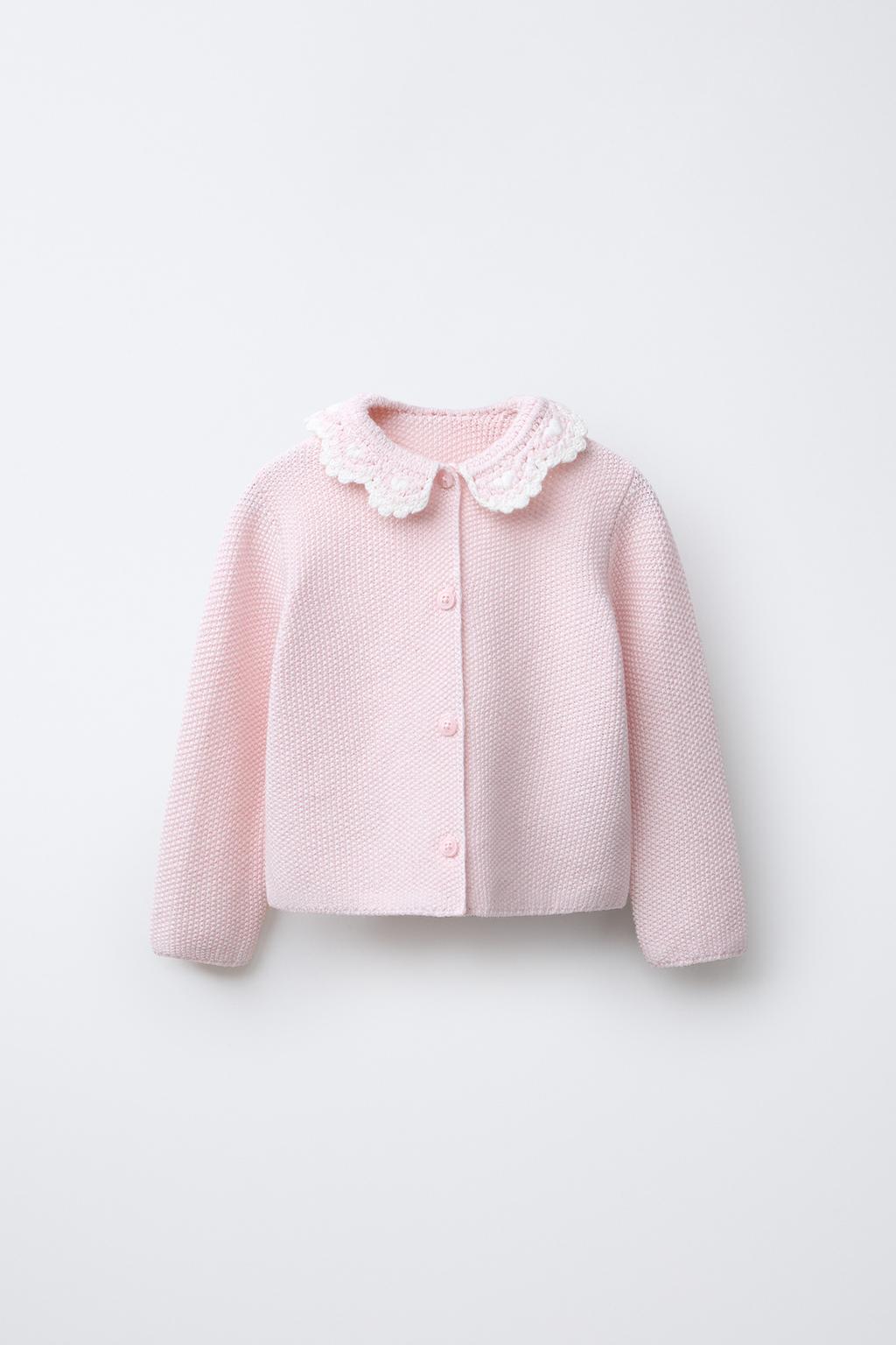 КАРДИГАН С ВОРОТНИКОМ ИЗ КРУЖЕВА КРОШЕ