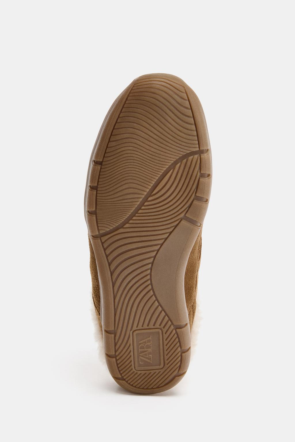 СПОРТИВНАЯ ОБУВЬ БЕЗ ЗАДНИКА ИЗ ВОРСИСТОЙ КОЖИ С ИМИТАЦИЕЙ МЕХА