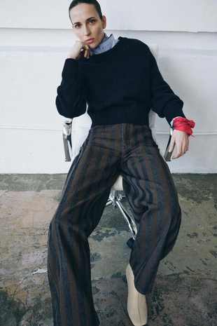 Купить Zara Свитер из 100% шерсти с подплечниками