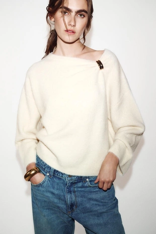 Купить Zara Джемпер с брошью