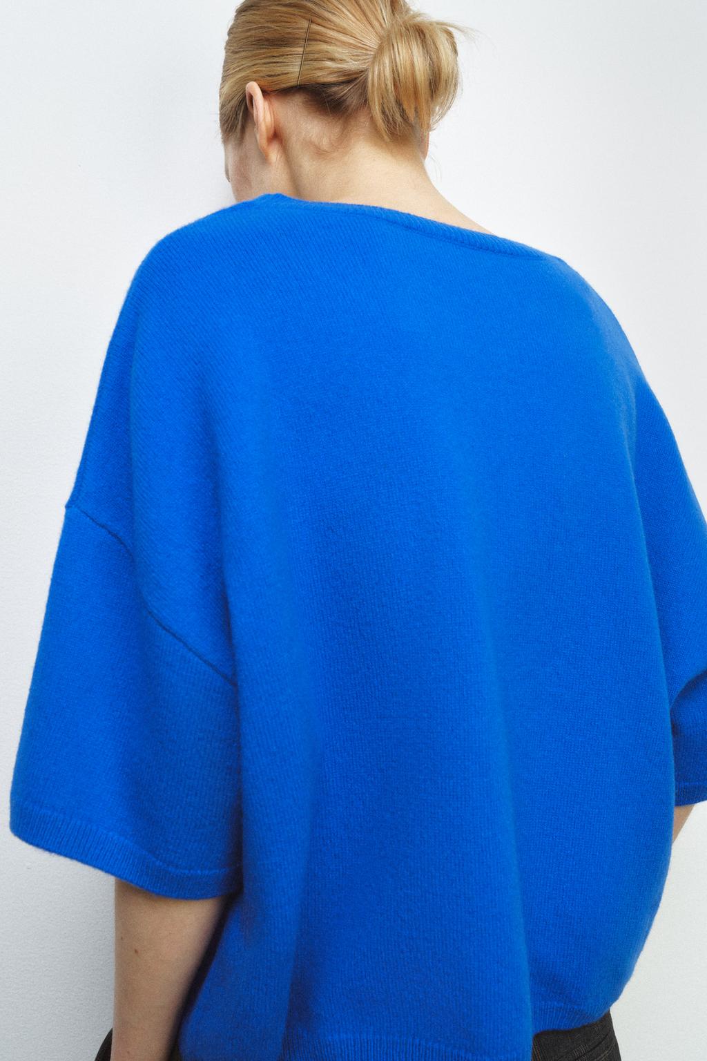 СВИТЕР ИЗ 100% ШЕРСТИ С ШИРОКИМИ РУКАВАМИ