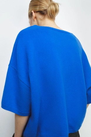 Свитер из 100% шерсти с широкими рукавами- Заказать в России