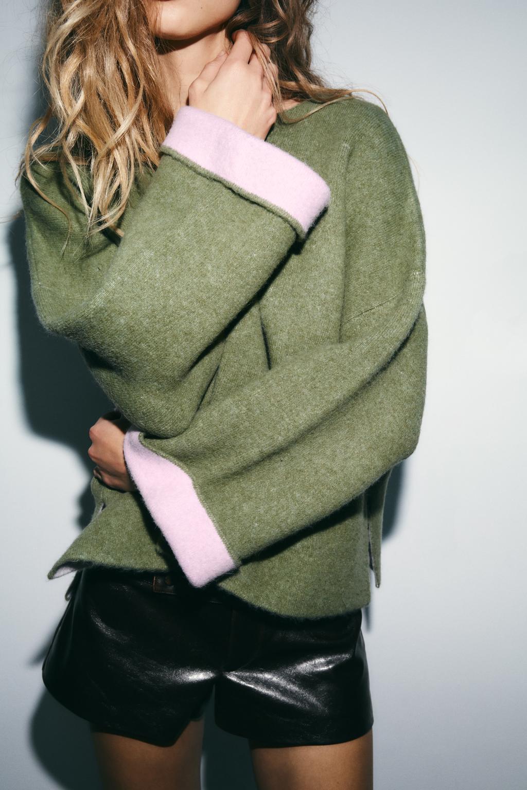 КОМБИНИРОВАННЫЙ ВЯЗАНЫЙ ДЖЕМПЕР