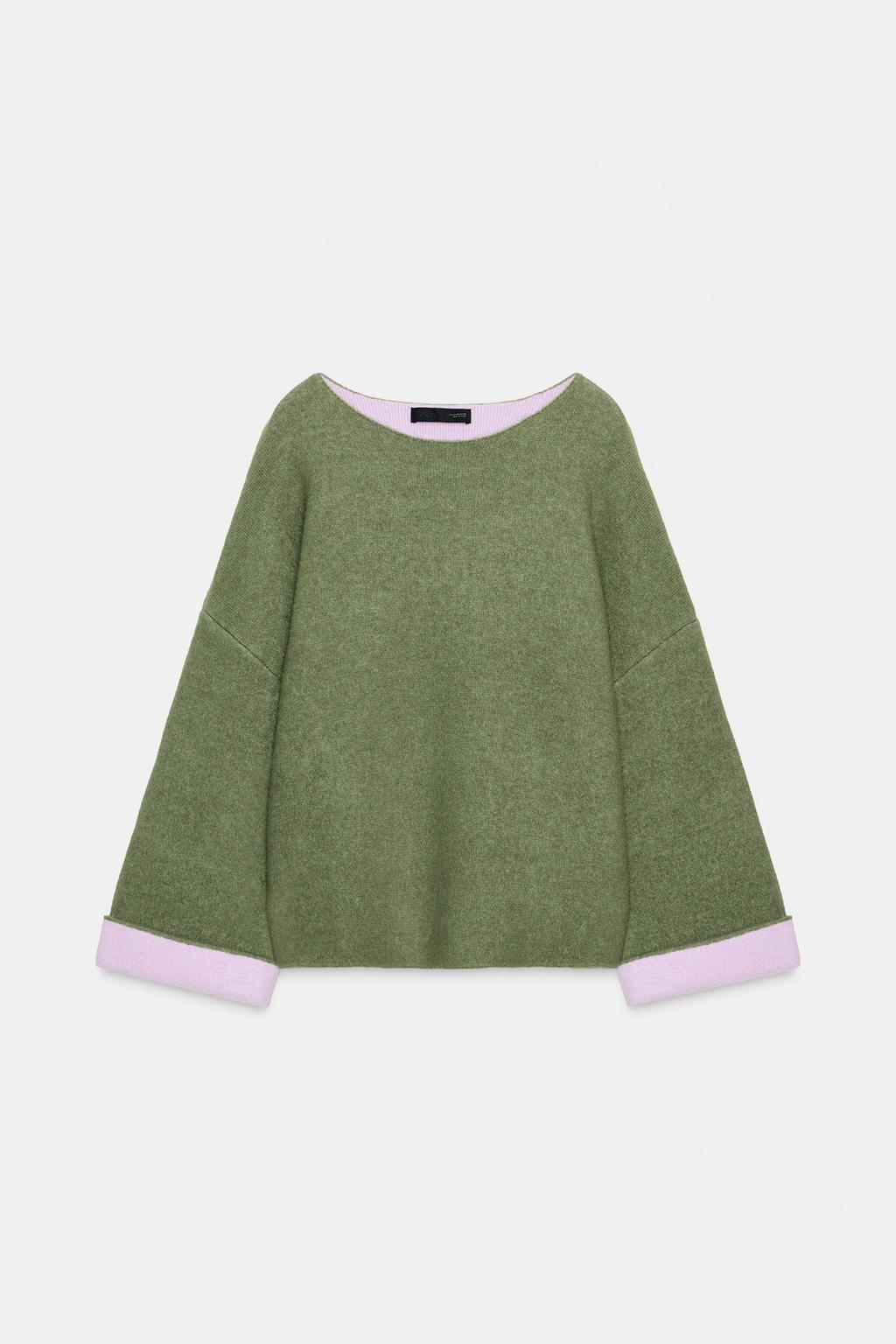 КОМБИНИРОВАННЫЙ ВЯЗАНЫЙ ДЖЕМПЕР