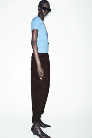 Light blue | 5755/130/406 - Zara Свитер с короткими рукавами из мягкого трикотажа