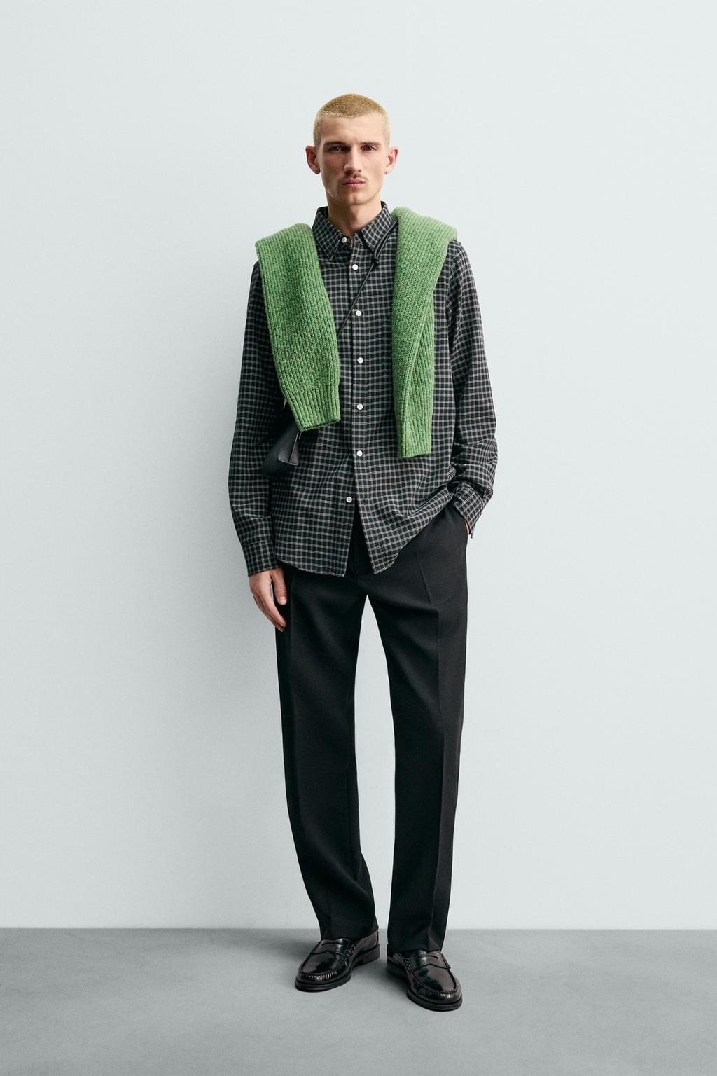 РУБАШКА В КЛЕТКУ С ШЕРСТЬЮ