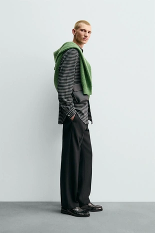 Рубашка в клетку с шерстью- Заказать в России